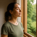 Preparazione interiore – Donna in meditazione. simbolo di presenza e ascolto.