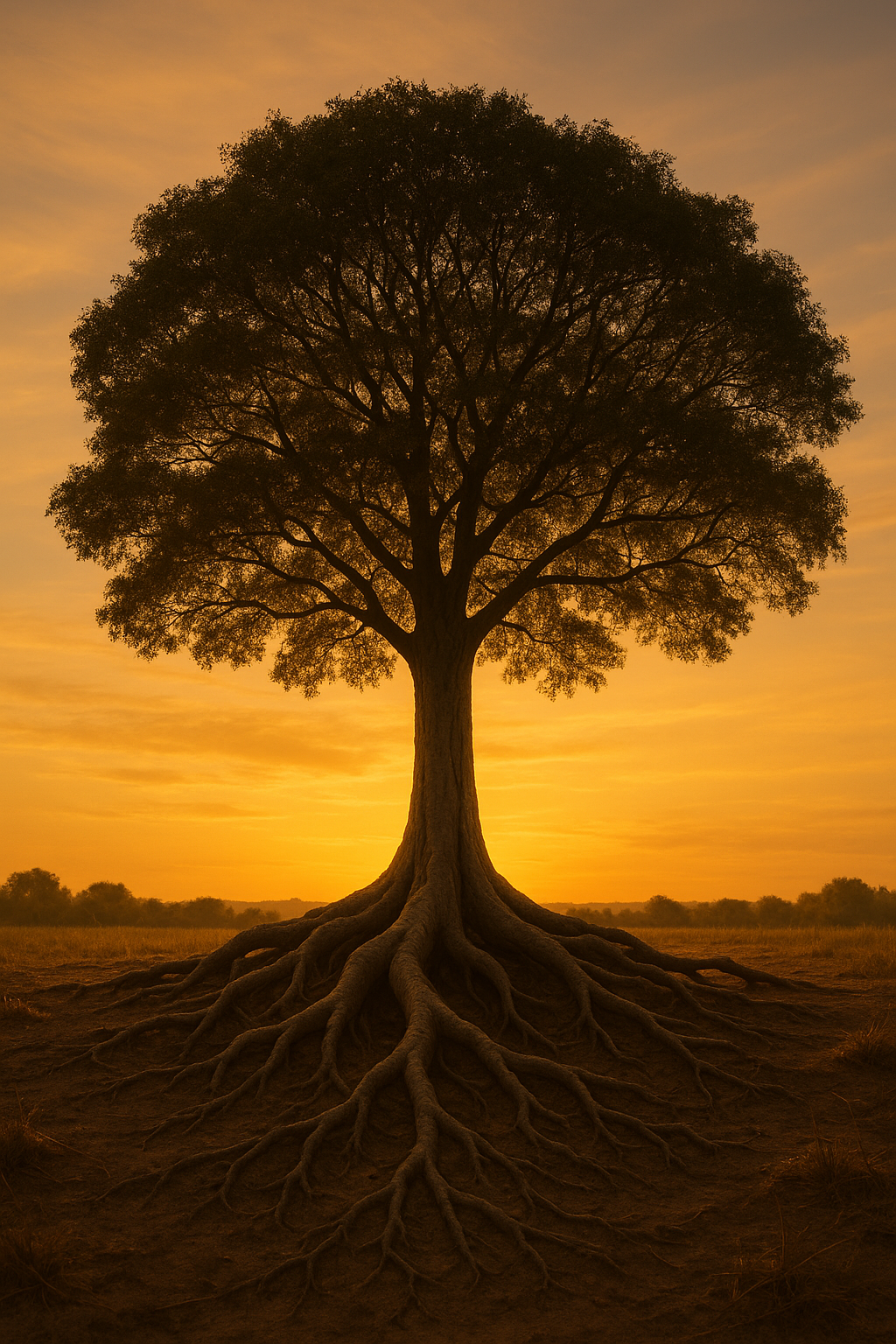 Albero genealogico stilizzato illuminato – Simbolo dell’appartenenza familiare e delle radici sistemiche.